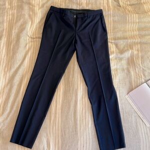 32R Hugo Boss Mens Genesis Slim-Fit Wool Trousers - Dark Blue